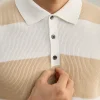Herren-Polohemd 100% aus gestreiftem Baumwollstrick
