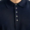 Einfarbiges Strick-Poloshirt für Herren