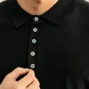 Men's Korean Minimalist Striped Sleeve Knit Polo Shirt