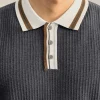 Men's Contrast Collar Knit Polo Shirt