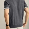 Men's Contrast Collar Knit Polo Shirt