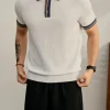 Men's Contrast Collar Knit Polo Shirt