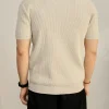 Men's Breathable Textured Knit Polo Shirt