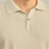 Men's Breathable Textured Knit Polo Shirt
