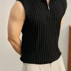 Ärmellose Strick-Polo-Weste für Herren