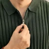 Ärmellose Strick-Polo-Weste für Herren