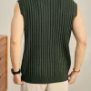Ärmellose Strick-Polo-Weste für Herren