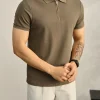 Herren-Polohemd mit halbem Reißverschluss – Bild 1