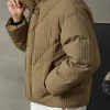 Men lightweight wrinkled winter puffer jacket, custom fabric available