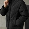 Trendy men stand collar winter puffer jacket, custom wholesale