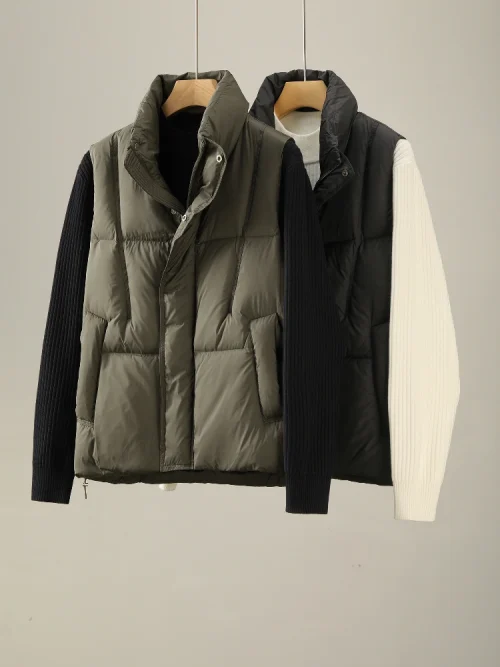 Autre point de vue sur le principe Men's Stand-Collar Down Vest for Autumn and Winter, Loose Casual Sleeveless Warm Gilet Jacket