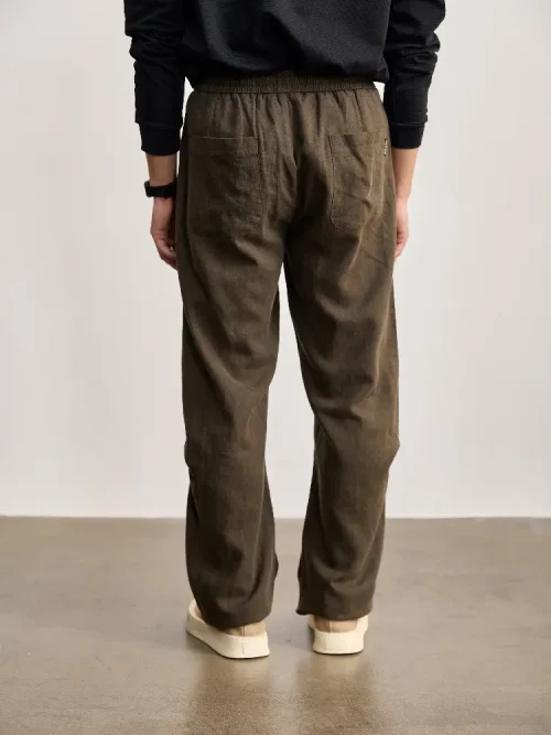 Autre point de vue sur le principe Vintage Washed Tencel Linen Blend Wide-Leg Pants, Relaxed Fit Casual Cargo Trousers for Men