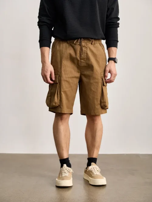 Hersteller von strapazierfähigen, gewaschenen Herren-Cargo-Shorts mit mehreren Taschen