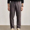 Japanese Style Linen Drawstring Straight Leg Men's Pants Wholesale Supplier