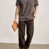 Vintage Striped Crew Neck Cotton Men's T-Shirt Wholesale Supplier