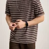 Vintage Striped Cotton Crew Neck Mens T-Shirt Wholesale Factory