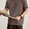 Vintage Striped Cotton Crew Neck Men's T-Shirt Wholesale Factory