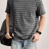 Vintage Striped Cotton Crew Neck Mens T-Shirt Manufacturer