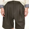 Luxury British Pleated Knee-Length Mens Shorts Wholesale Factory