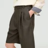 Luxury British Pleated Knee-Length Men's Shorts Wholesale Factory