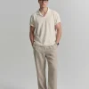 Casual Short Sleeve Waffle Knit Camp Collar Men's Polo Shirt Wholesale Supplier