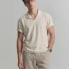 Custom Waffle Knit Camp Collar Men's Polo Shirt Manufacturer