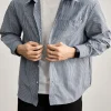 Relaxed Fit Striped Long Sleeve Mens Shirt Manufacturer
