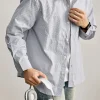 Relaxed Fit Striped Long Sleeve Men Shirt Wholesale Supplier