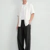 Wrinkle Resistant Pleated Wide Leg Men Pants Wholesale Factory