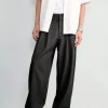 Vertical Stripe Pleated Wide Leg Men Pants Wholesale Supplier