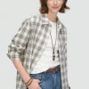 Custom Contrast Plaid Textured Long Sleeve Men's Shirt Manufacturer