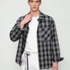 Contrast Plaid Textured Long Sleeve Men's Shirt Wholesale Supplier