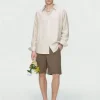 Tencel Linen Blend Long Sleeve Men's Shirt Private Label Manufacturer