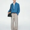 Lightweight Tencel Linen Blend Long Sleeve Men's Shirt Wholesale Factory