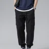 Men's Jogger Cargo Pants, Casual Multi-Pocket Drawstring Trousers-image1