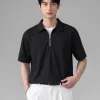 Short Sleeve Half Zip Mens Polo Shirt Manufacturer