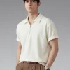 Short Sleeve Half Zip Mens Polo Shirt Manufacturer