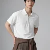 Short Sleeve Half Zip Men's Polo Shirt Wholesale Supplier