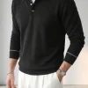 Custom Men’s long‑sleeve knit polo