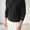 Custom Men’s long‑sleeve knit polo