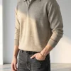 Custom Men’s long‑sleeve knit polo