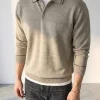 Custom Men’s long‑sleeve knit polo