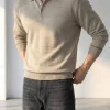 Custom Men’s long‑sleeve knit polo