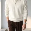 Custom Men’s long‑sleeve knit polo