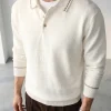 Custom Men’s long‑sleeve knit polo