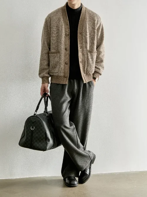 Cardigan sur mesure pour homme en mélange de laine