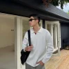 Custom Men Knit Long Sleeve Polo Shirt