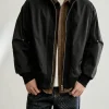 Men Stand Collar Bomber Jacket
