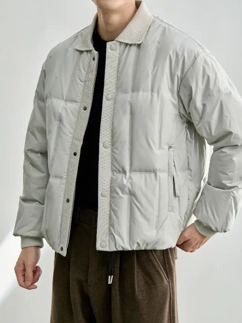 Veste matelassée en duvet pour homme, coupe carrée, en gros