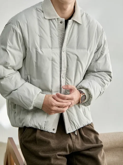 Veste matelassée en duvet pour homme, coupe carrée, en gros